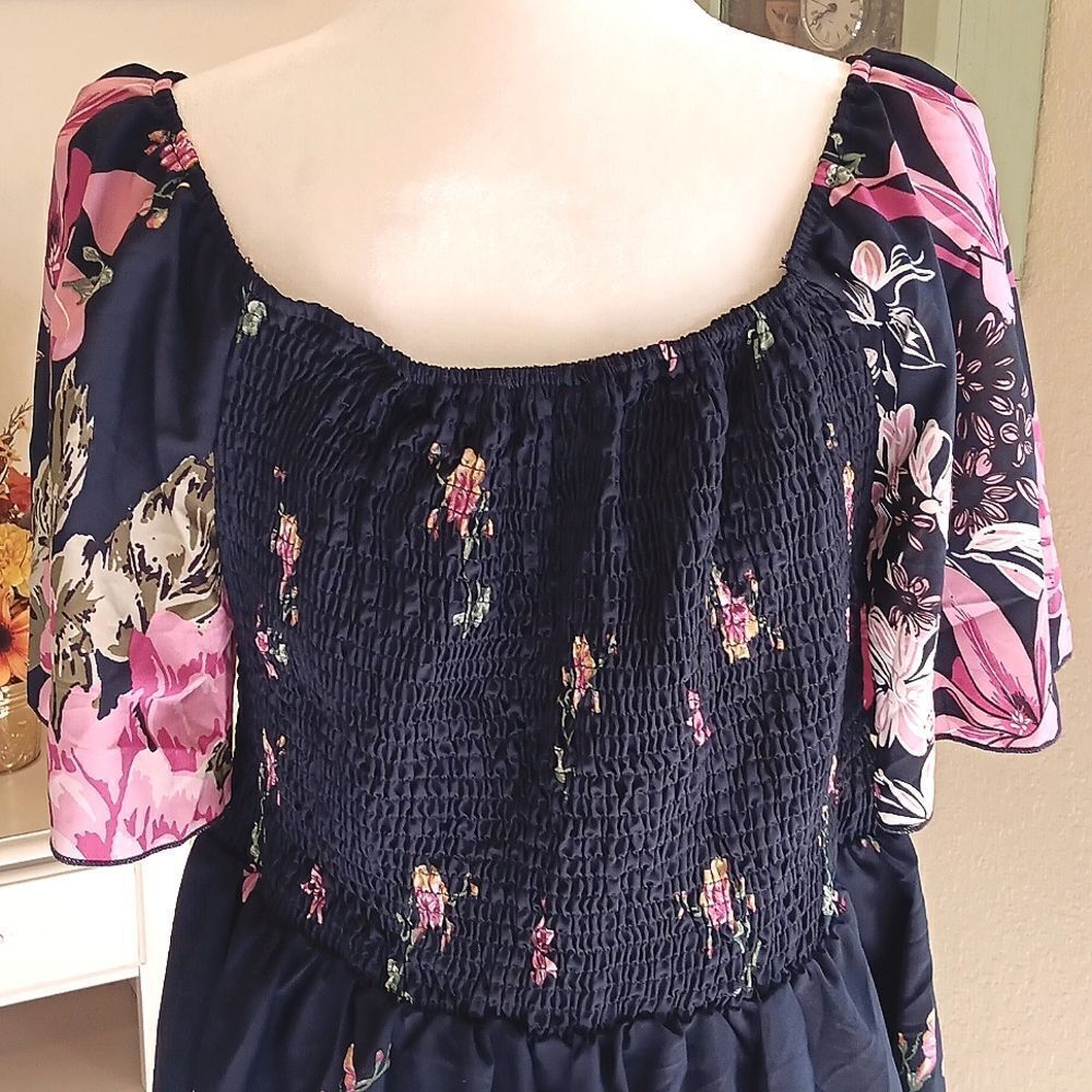 Shein Unity Plus Size Shirred Butterfly Sleeves C… - image 8